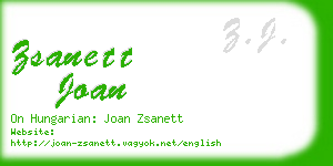 zsanett joan business card